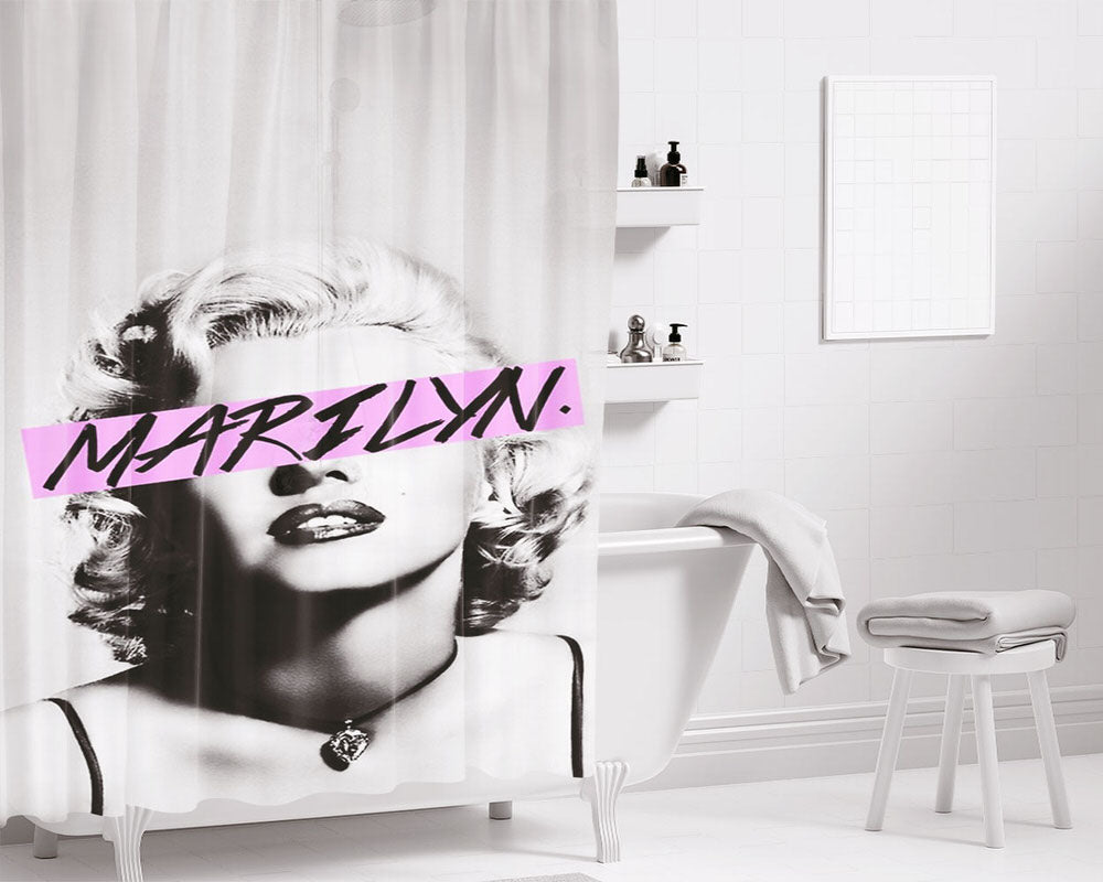 Marilyn Bathroom Shower Curtain Fabric Waterproof | 66 X 72 Inch
