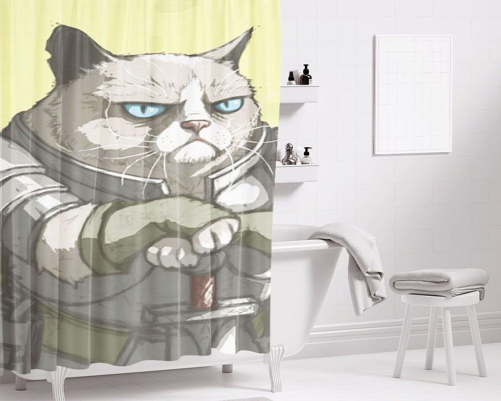 Master Cat Bathroom Shower Curtain Fabric Waterproof | 66 X 72 Inch