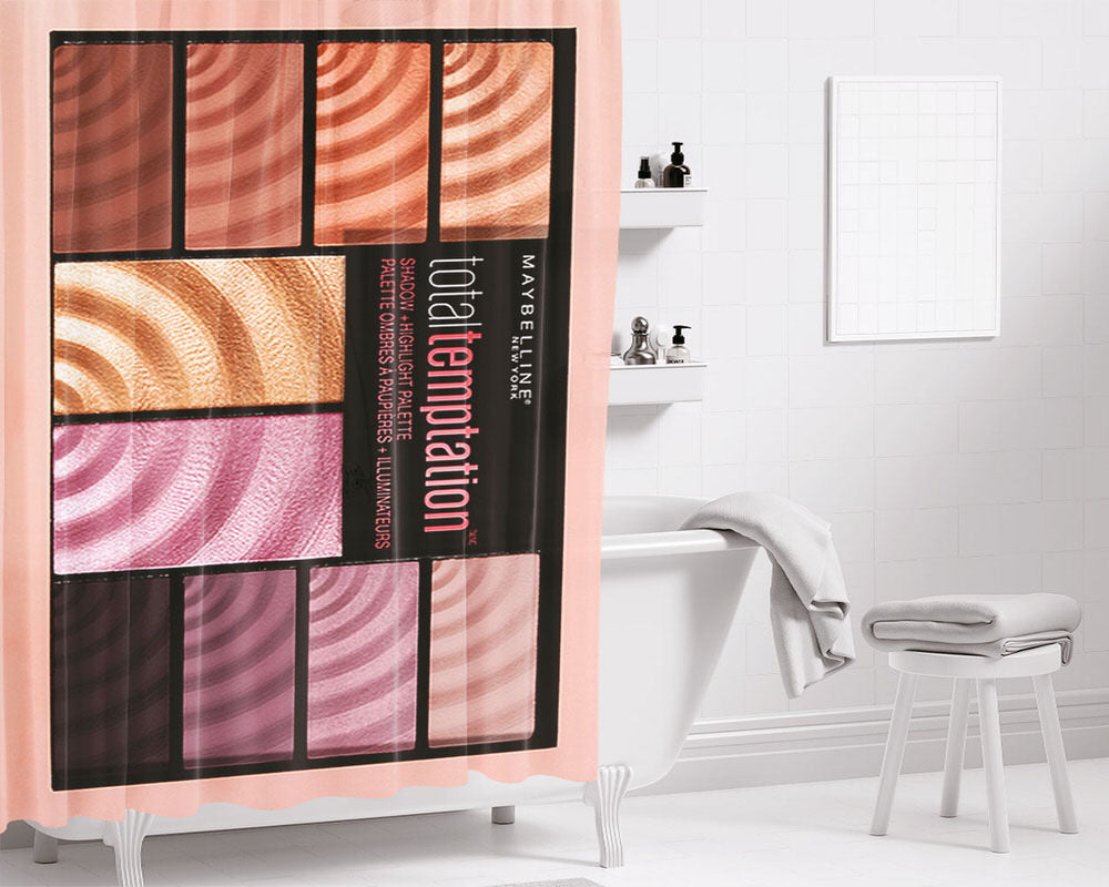 Maybelline Total Temptation Palette Bathroom Shower Curtain Fabric Waterproof | 66 X 72 Inch