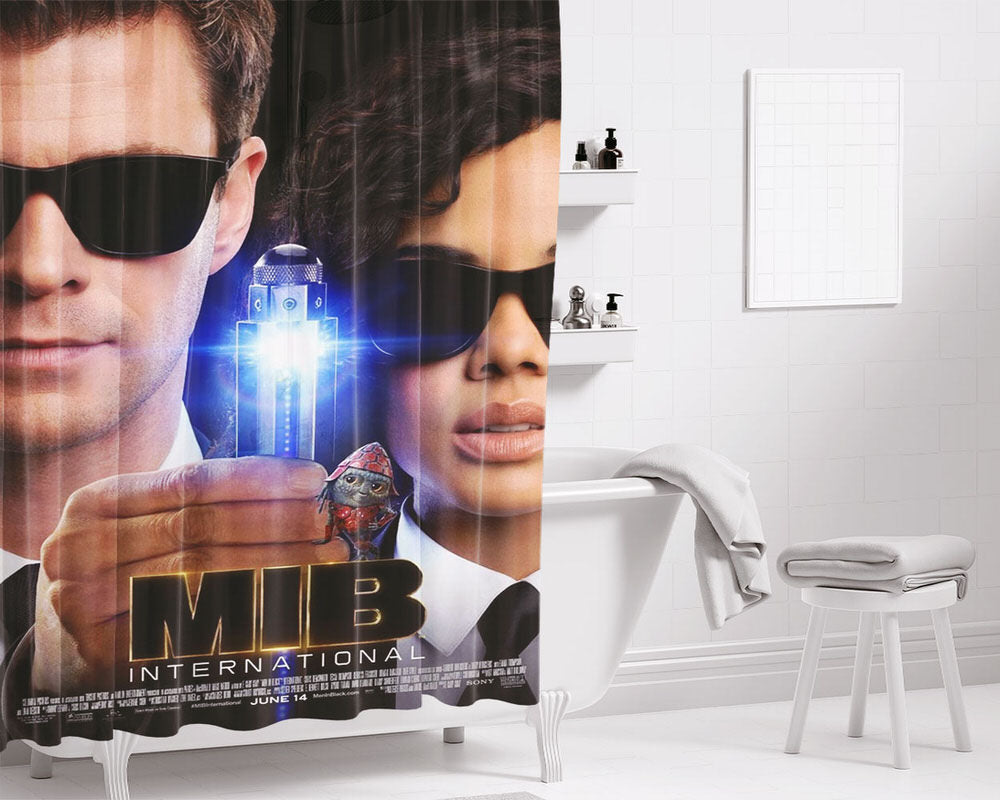 Mib International Poster Bathroom Shower Curtain Fabric Waterproof | 66 X 72 Inch