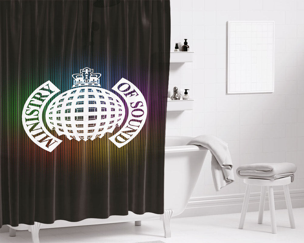 Ministry Of Sound Logo Korona Bathroom Shower Curtain Fabric Waterproof | 66 X 72 Inch