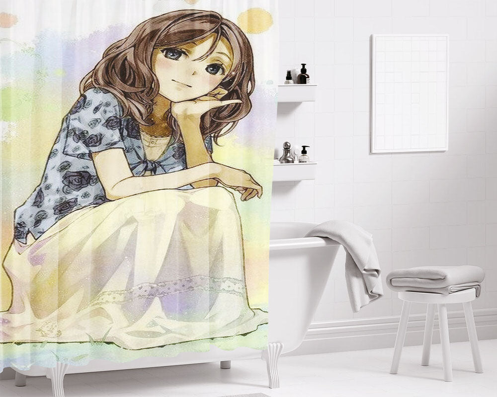 Mizukoshi Saki Bathroom Shower Curtain Fabric Waterproof | 66 X 72 Inch
