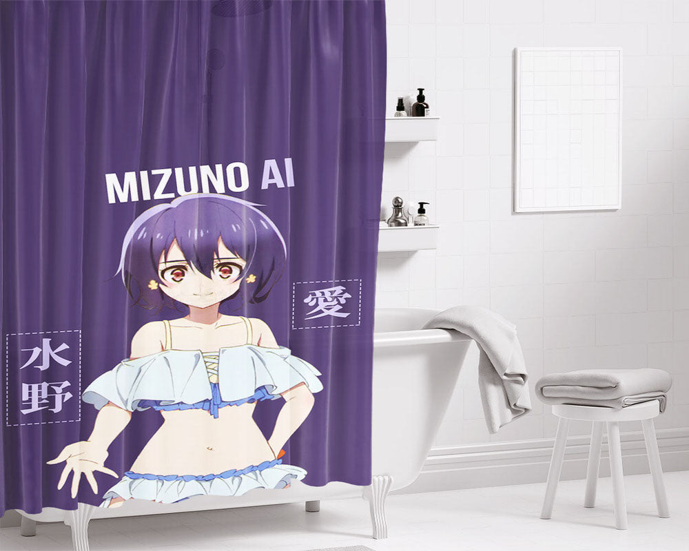 Mizuno Ai Bathroom Shower Curtain Fabric Waterproof | 66 X 72 Inch