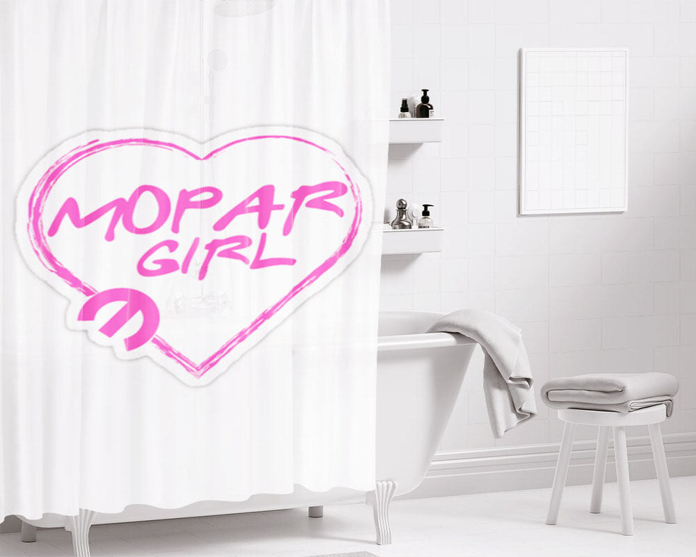 Mopar Girl Bathroom Shower Curtain Fabric Waterproof | 66 X 72 Inch