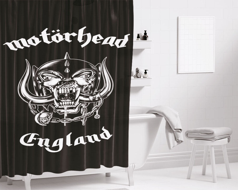 Motorhead England Bathroom Shower Curtain Fabric Waterproof | 66 X 72 Inch