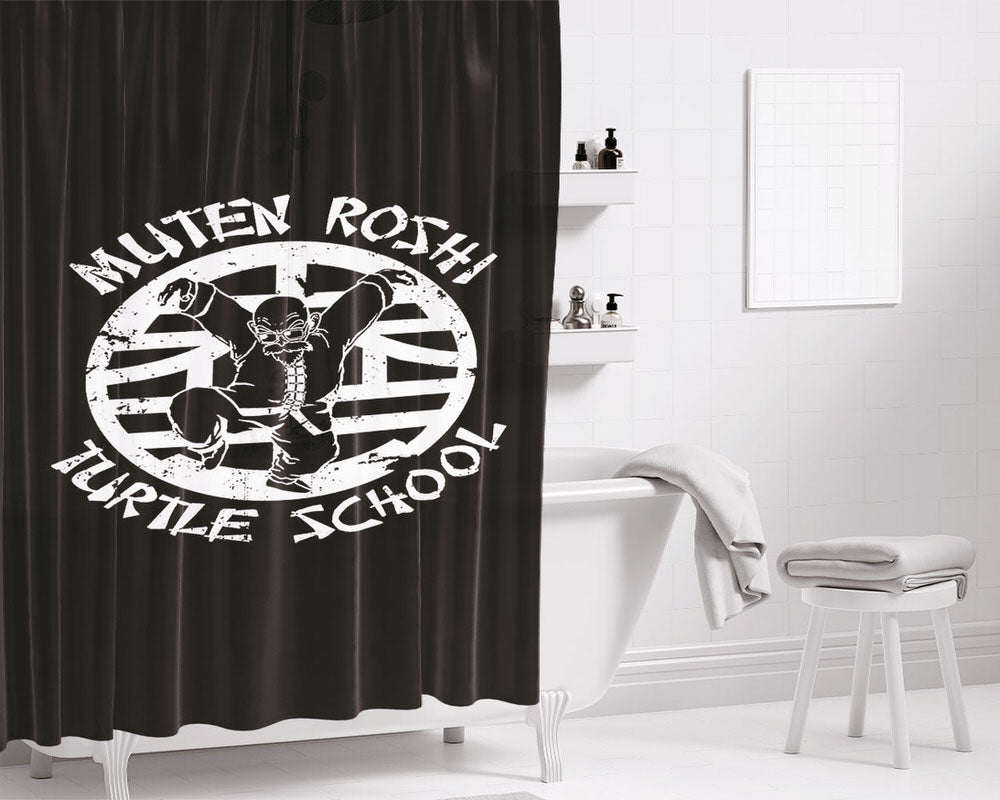 Muten Roshi Turtle School Bathroom Shower Curtain Fabric Waterproof | 66 X 72 Inch