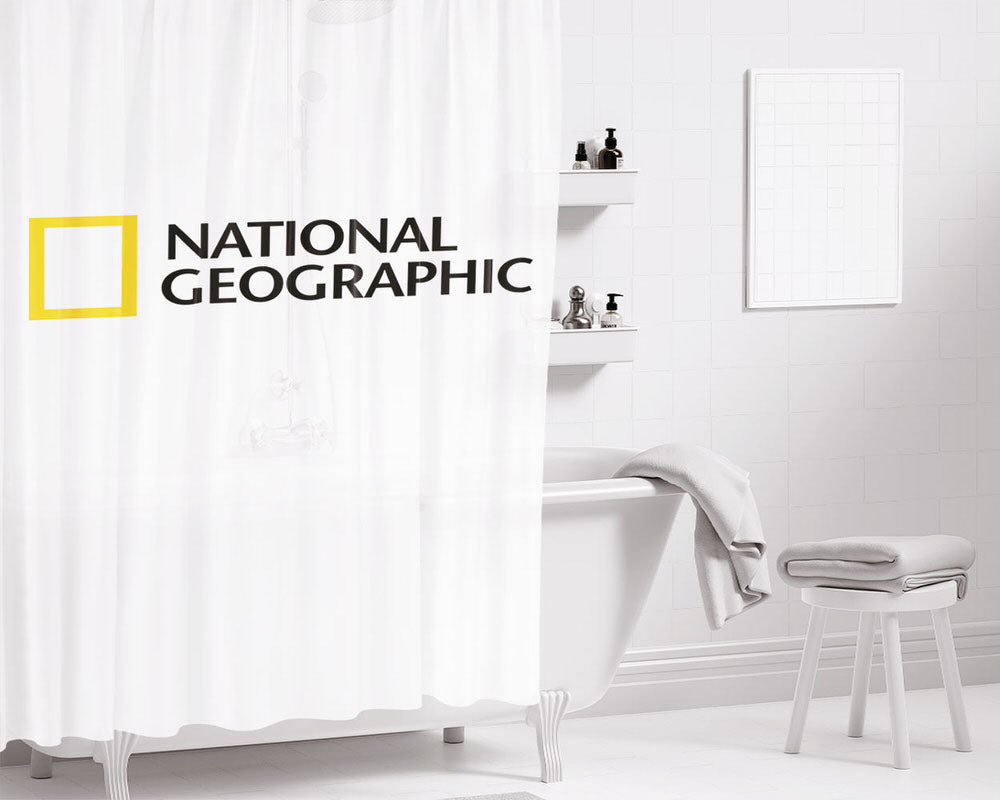 National Geographic White Portait Bathroom Shower Curtain Fabric Waterproof | 66 X 72 Inch
