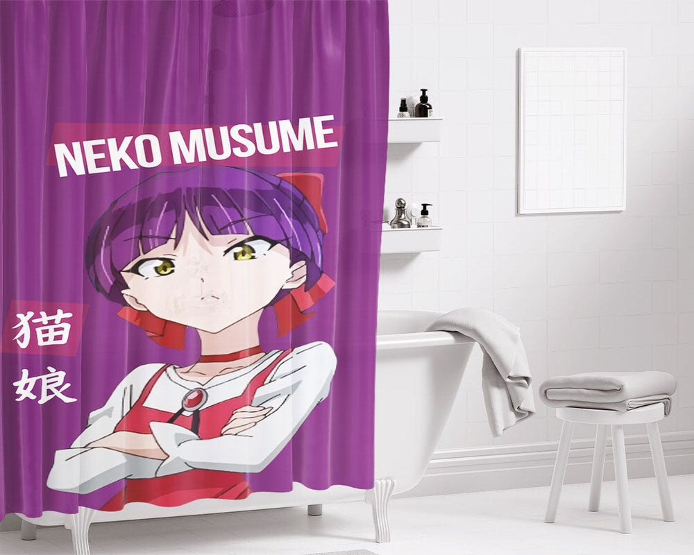 Neko Musume Gegege No Kitarou Bathroom Shower Curtain Fabric Waterproof | 66 X 72 Inch