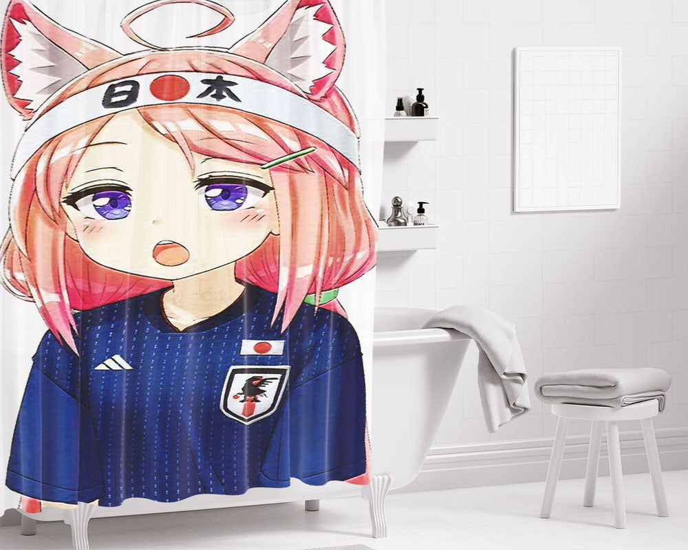 Nekomiya Hinata Bathroom Shower Curtain Fabric Waterproof | 66 X 72 Inch