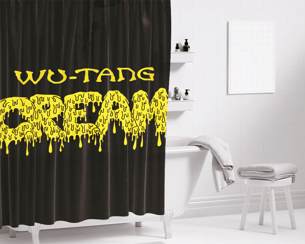 New Wu Tang Cream Logo Bathroom Shower Curtain Fabric Waterproof | 66 X 72 Inch