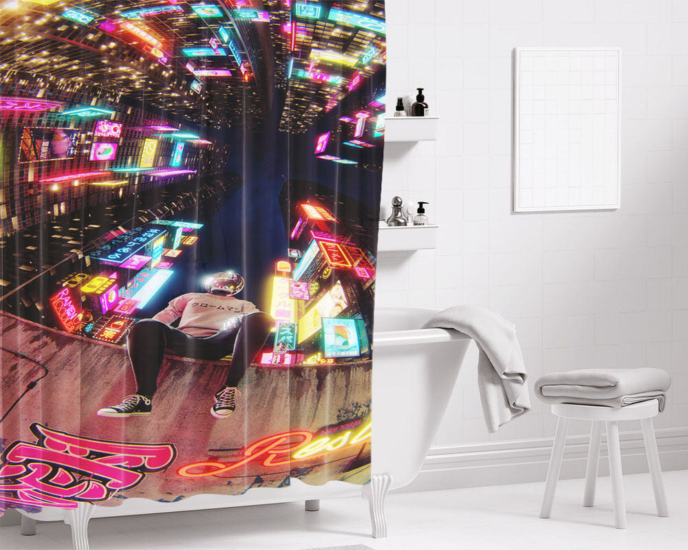 Night Bjarke Pedersen Final Bathroom Shower Curtain Fabric Waterproof | 66 X 72 Inch