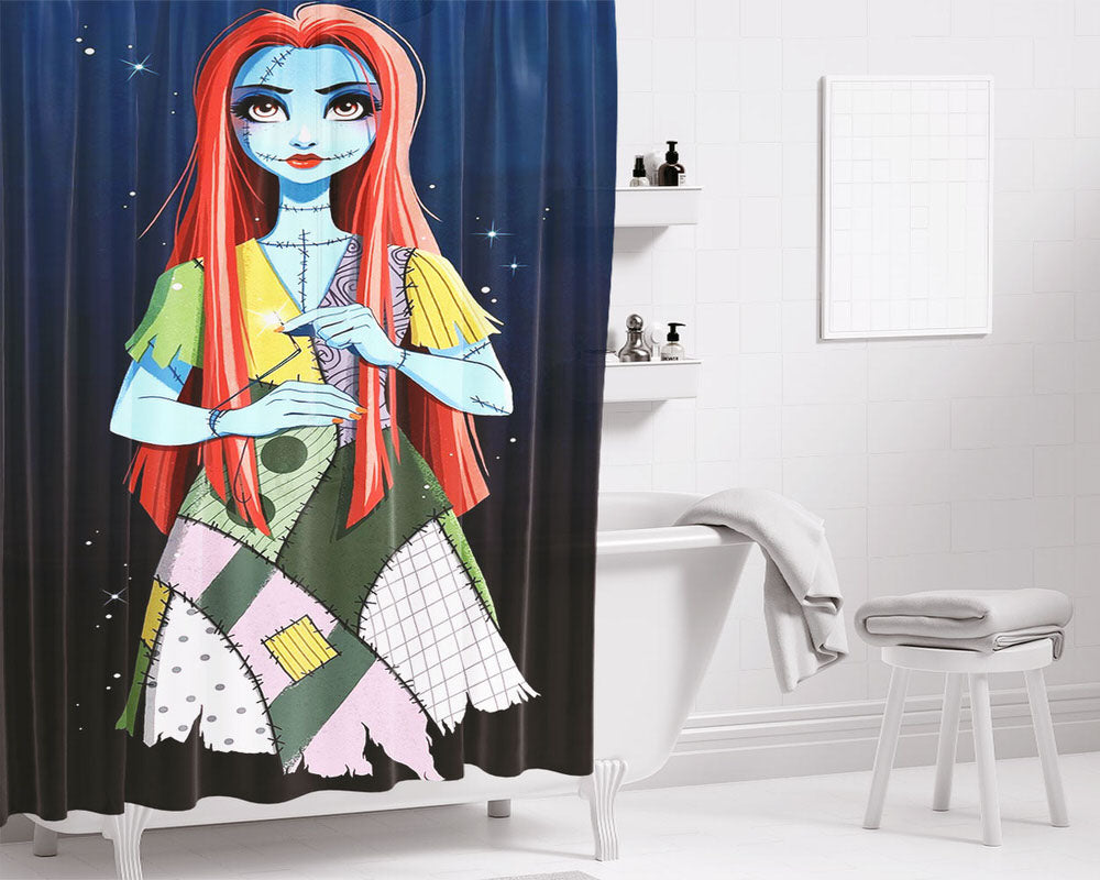 Nightmares Sally Night Dress Art Bathroom Shower Curtain Fabric Waterproof | 66 X 72 Inch