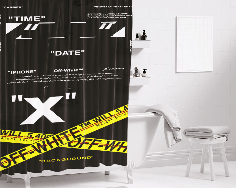 Off The Wall Checkerboard Bathroom Shower Curtain Fabric Waterproof | 66 X 72 Inch