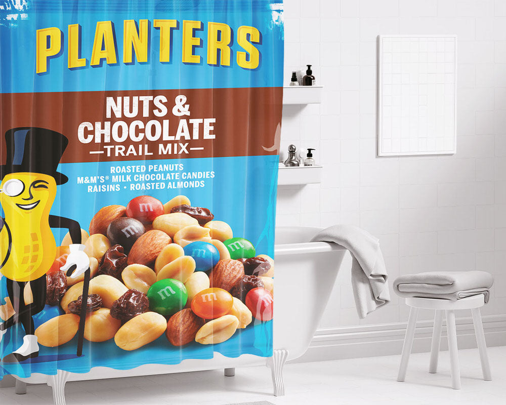 Planters Mr Ipa-Nut Peanut Drink Can Bathroom Shower Curtain Fabric Waterproof | 66 X 72 Inch