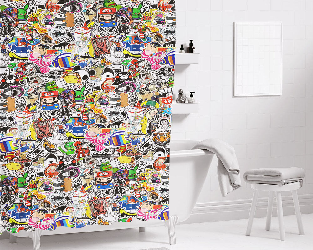 Popoki Bathroom Shower Curtain Fabric Waterproof | 66 X 72 Inch