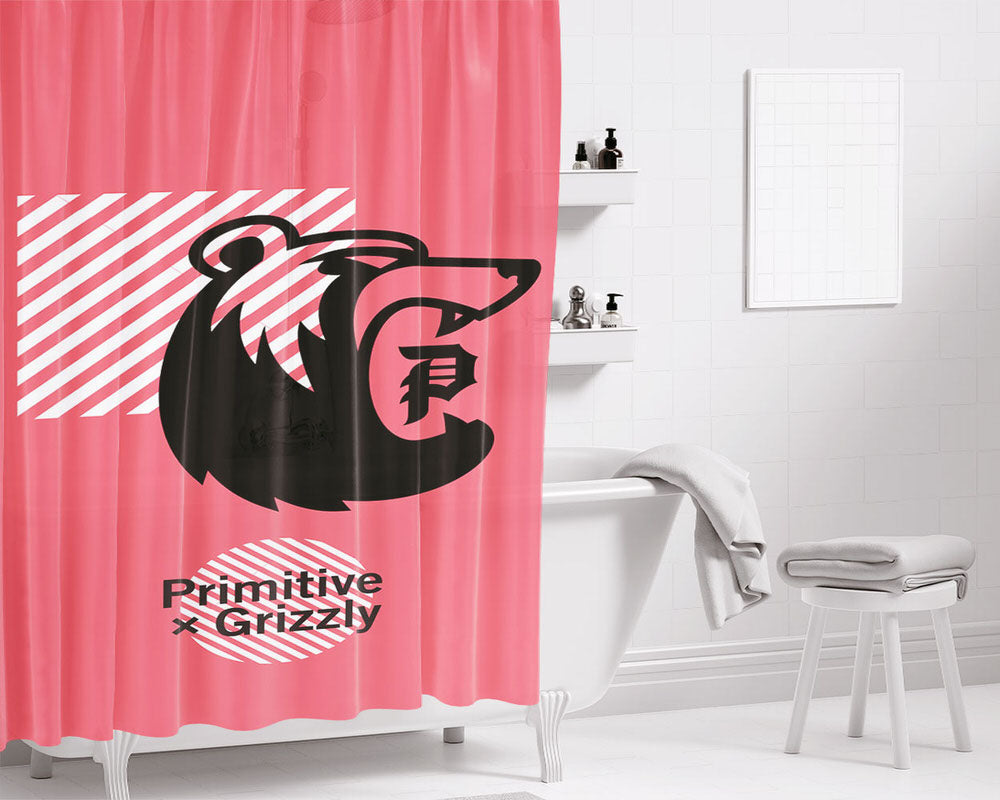 Primitive Skateboarding Bathroom Shower Curtain Fabric Waterproof | 66 X 72 Inch
