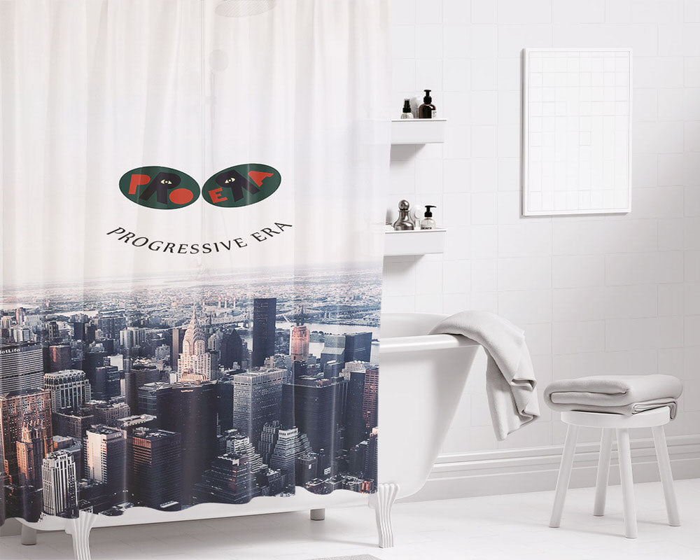 Pro Era Minimalist Art Icon Wallpaper Bathroom Shower Curtain Fabric Waterproof | 66 X 72 Inch
