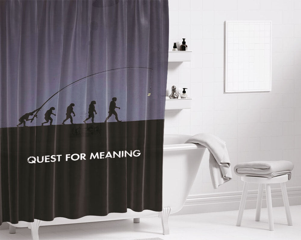 Quest For Meaning Human Revolution Bathroom Shower Curtain Fabric Waterproof | 66 X 72 Inch