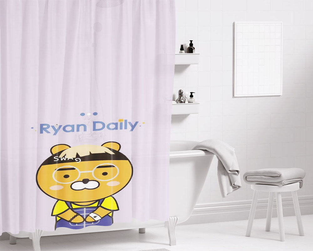 Ryan Dally Swag Bathroom Shower Curtain Fabric Waterproof | 66 X 72 Inch