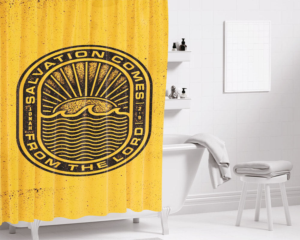 Salvation Comes From The Lord Bathroom Shower Curtain Fabric Waterproof | 66 X 72 Inch