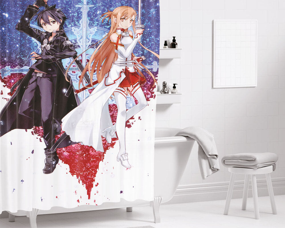 Sao Wallpaper Bathroom Shower Curtain Fabric Waterproof | 66 X 72 Inch