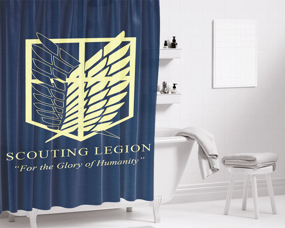 Shingeki No Kyojin Bathroom Shower Curtain Fabric Waterproof | 66 X 72 Inch