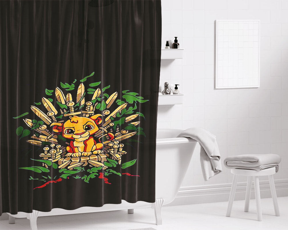 Simba In The Jungle Journey Bathroom Shower Curtain Fabric Waterproof | 66 X 72 Inch