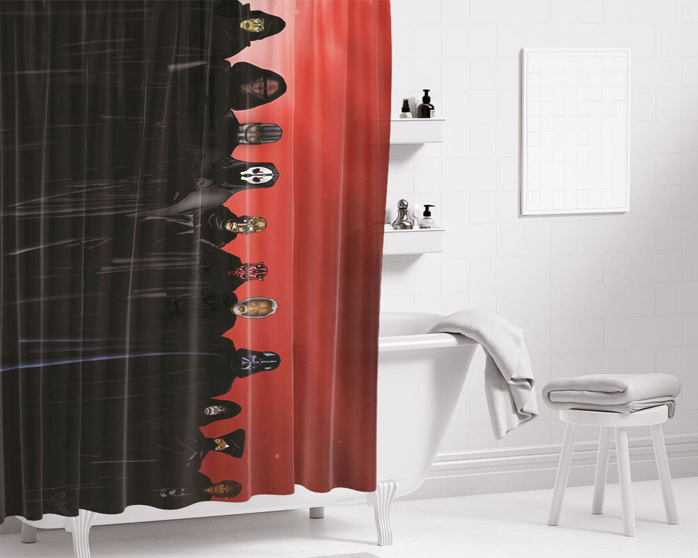 Sith Lord Illustration Collage Bathroom Shower Curtain Fabric Waterproof | 66 X 72 Inch