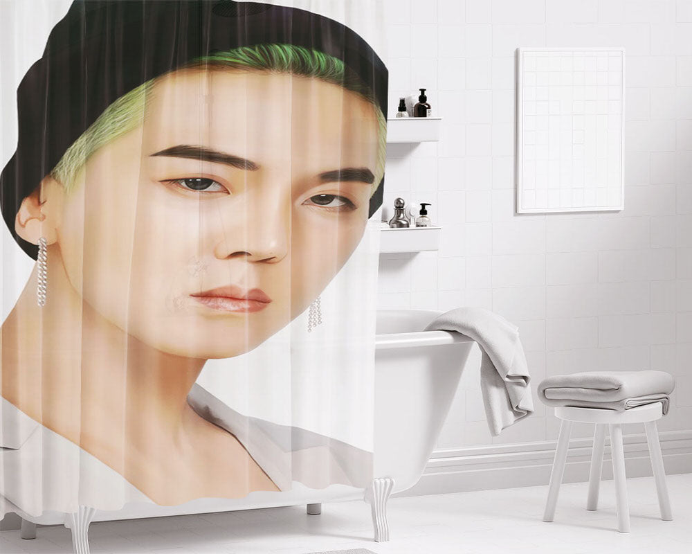 Song Min Ho Winner Bathroom Shower Curtain Fabric Waterproof | 66 X 72 Inch