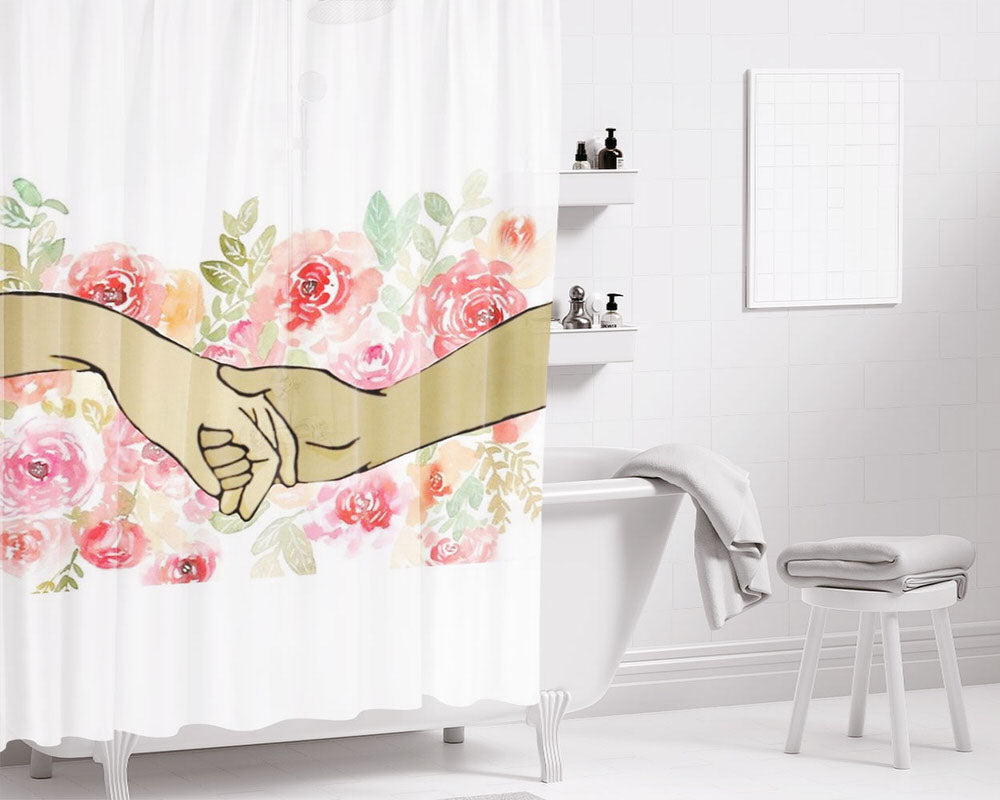Soulmates Bathroom Shower Curtain Fabric Waterproof | 66 X 72 Inch