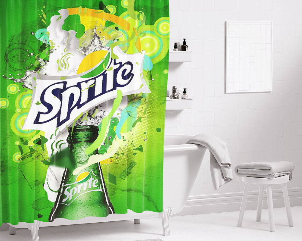Sprite Lemonade Drink Art Bathroom Shower Curtain Fabric Waterproof | 66 X 72 Inch
