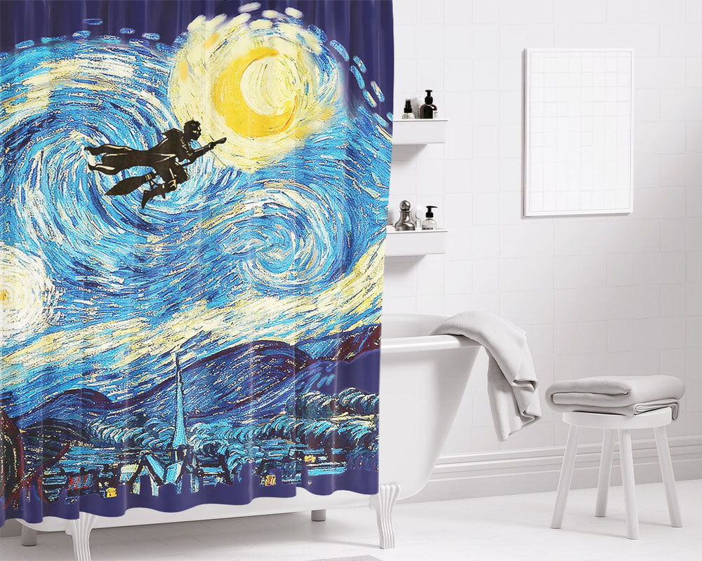 Starry Potter Bathroom Shower Curtain Fabric Waterproof | 66 X 72 Inch