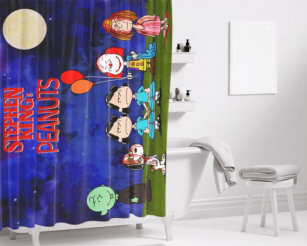 Stephen King And Peanuts Bathroom Shower Curtain Fabric Waterproof | 66 X 72 Inch