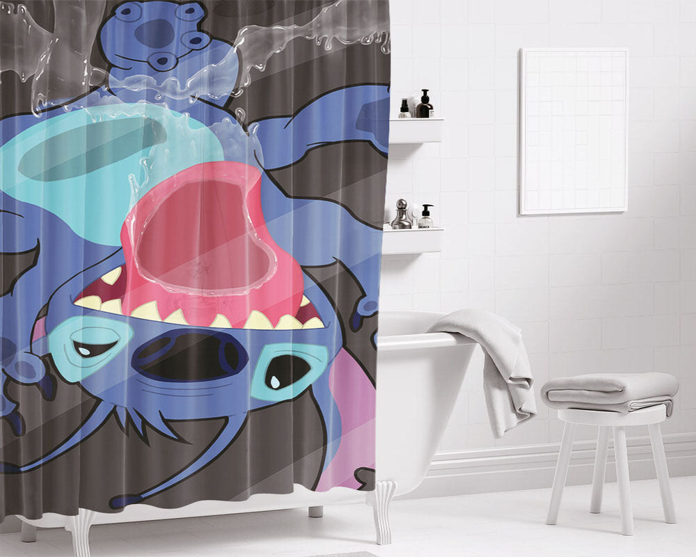 Sticht Mirror Bathroom Shower Curtain Fabric Waterproof | 66 X 72 Inch
