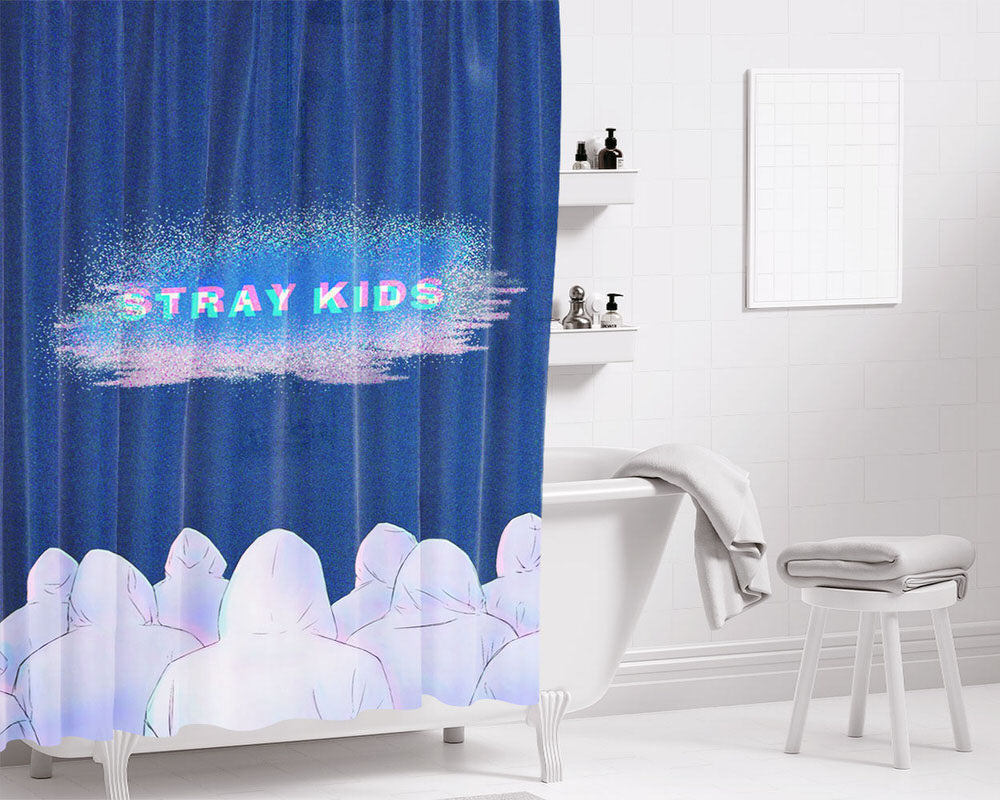 Stray Kids District 9 Bathroom Shower Curtain Fabric Waterproof | 66 X 72 Inch