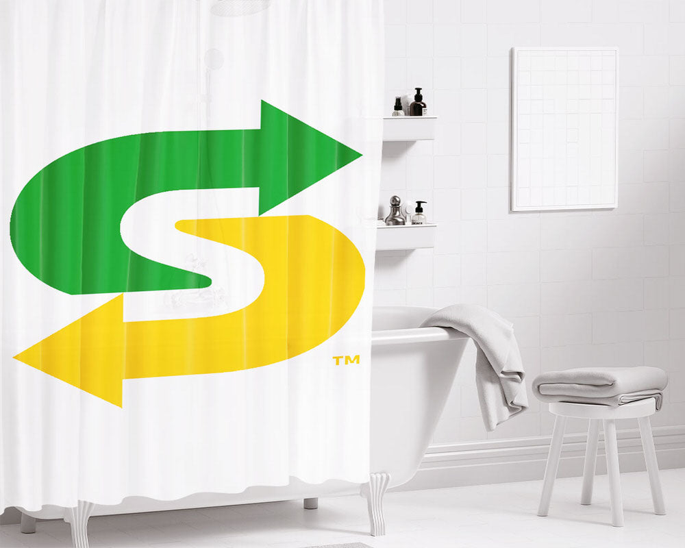 Subway Logo Bathroom Shower Curtain Fabric Waterproof | 66 X 72 Inch