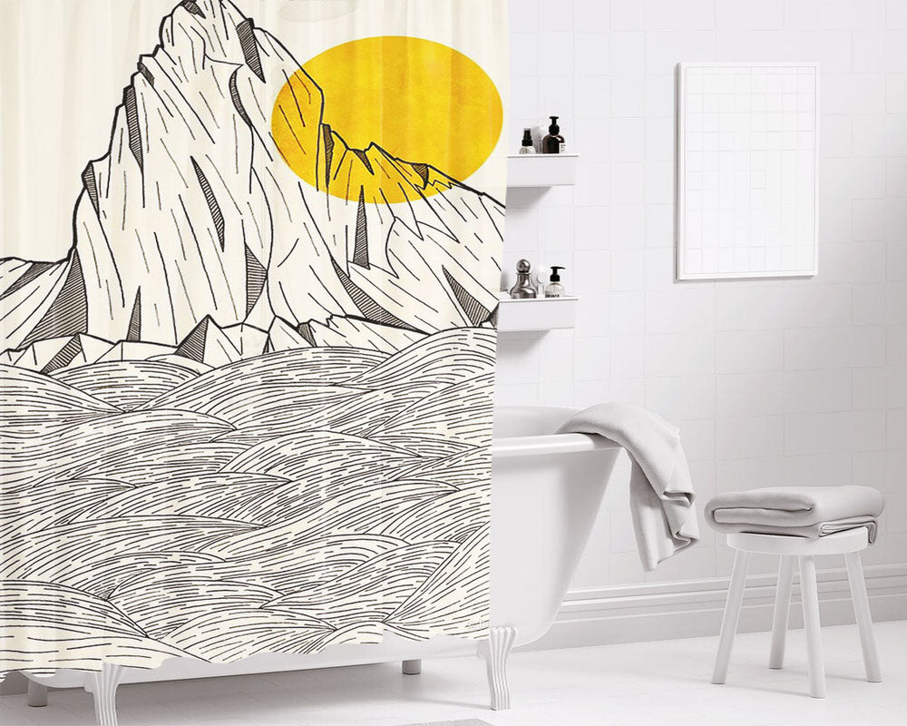 Sun Cliffs Bathroom Shower Curtain Fabric Waterproof | 66 X 72 Inch