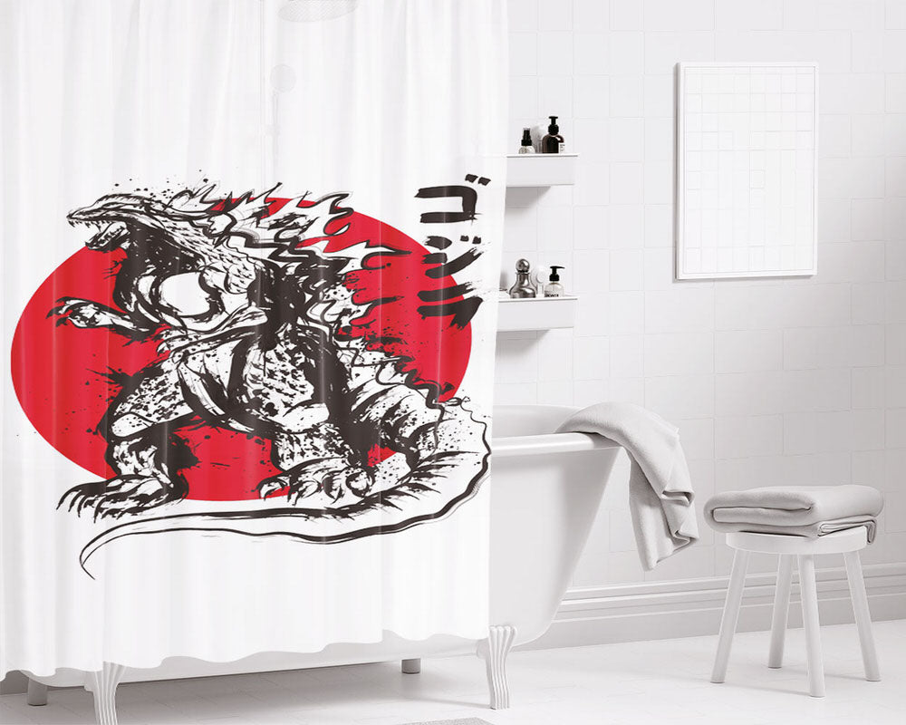 The Last Kaiju Bathroom Shower Curtain Fabric Waterproof | 66 X 72 Inch