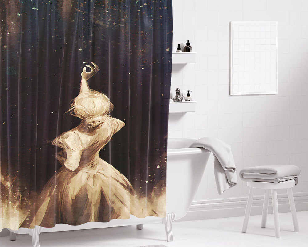 The Old Astronomer Girl Bathroom Shower Curtain Fabric Waterproof | 66 X 72 Inch