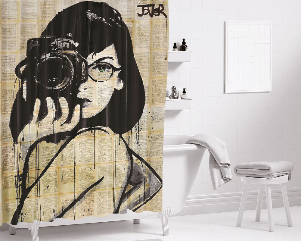 The Photographer Bathroom Shower Curtain Fabric Waterproof | 66 X 72 Inch