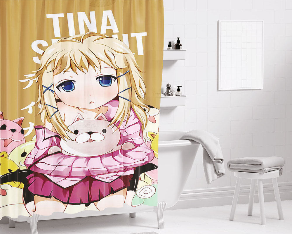 Tina Sprout Cute Doll Bathroom Shower Curtain Fabric Waterproof | 66 X 72 Inch