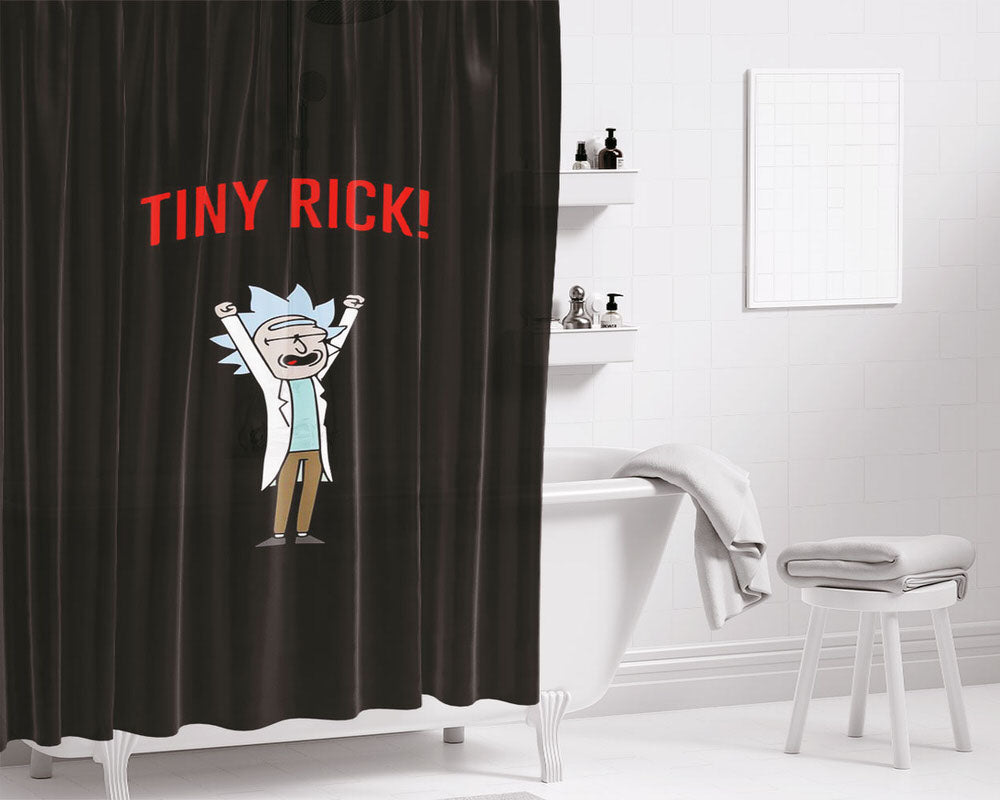Tiny Rick Bathroom Shower Curtain Fabric Waterproof | 66 X 72 Inch