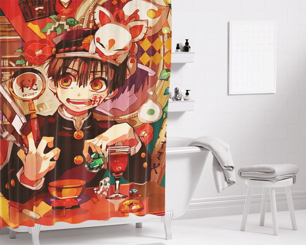 Toilet Bound Hanako Kun Yako Shounen Fanart Bathroom Shower Curtain Fabric Waterproof | 66 X 72 Inch