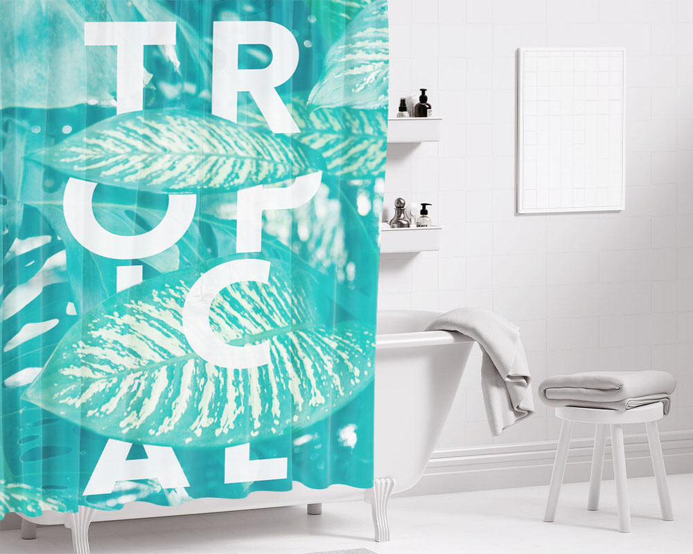 Tropical Bathroom Shower Curtain Fabric Waterproof | 66 X 72 Inch