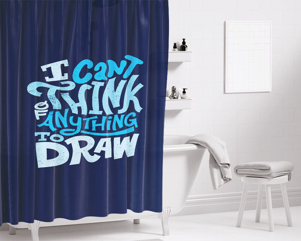 Typo I Can Think Bathroom Shower Curtain Fabric Waterproof | 66 X 72 Inch