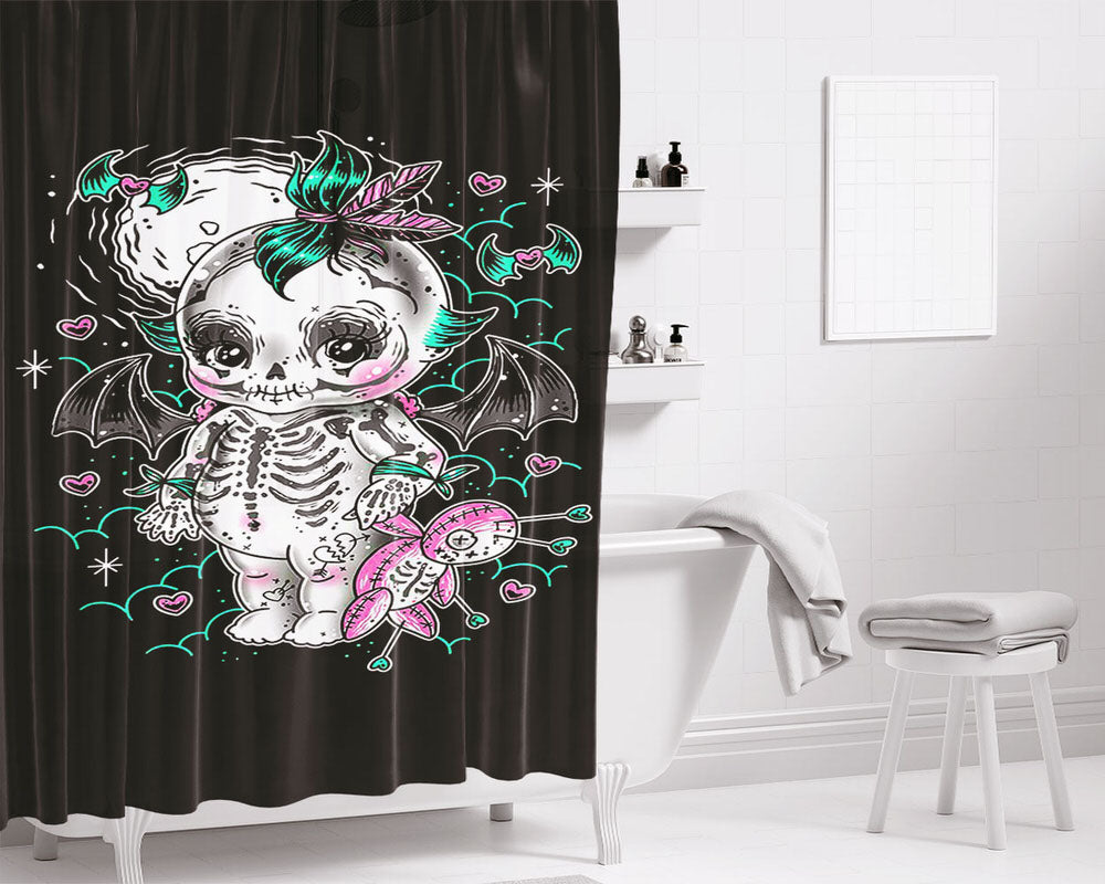 Voodoo Doll Nightmare Bathroom Shower Curtain Fabric Waterproof | 66 X 72 Inch