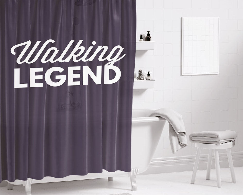 Walking Legend Bathroom Shower Curtain Fabric Waterproof | 66 X 72 Inch