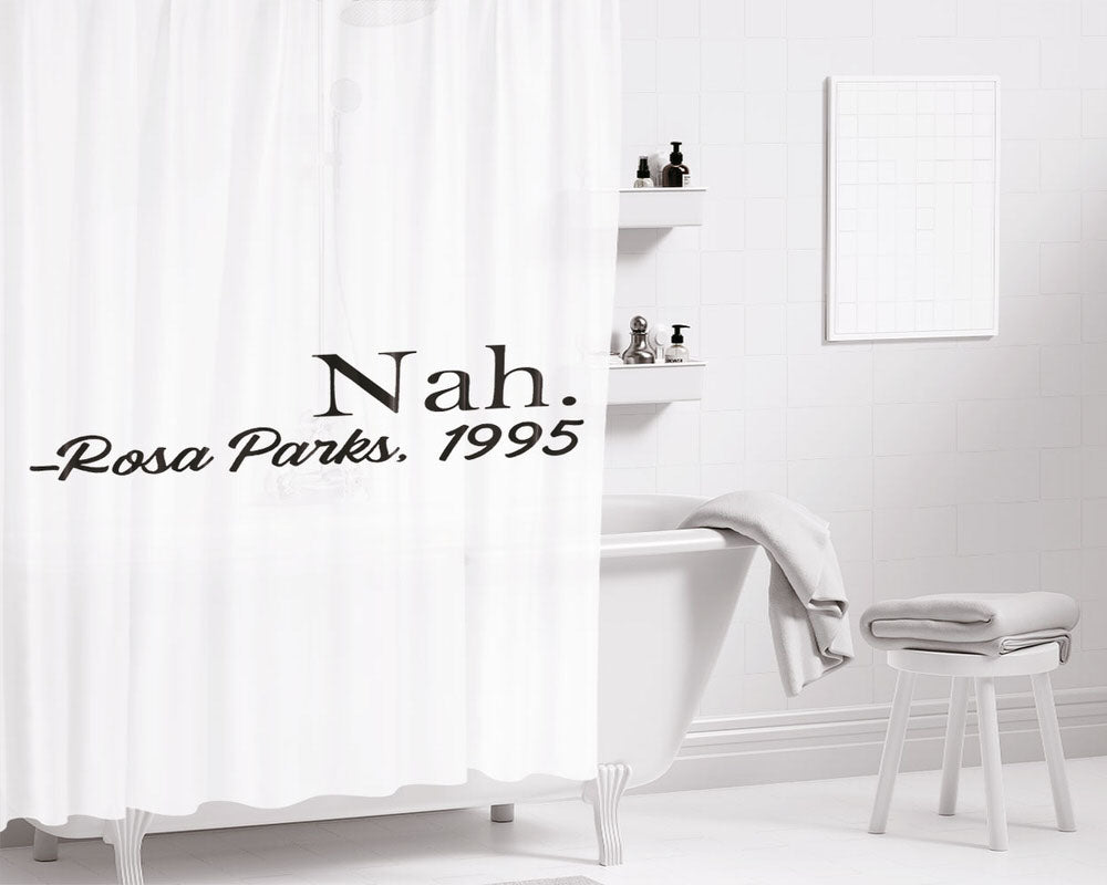 White Black Nah Rosa Parks 1995 Bathroom Shower Curtain Fabric Waterproof | 66 X 72 Inch