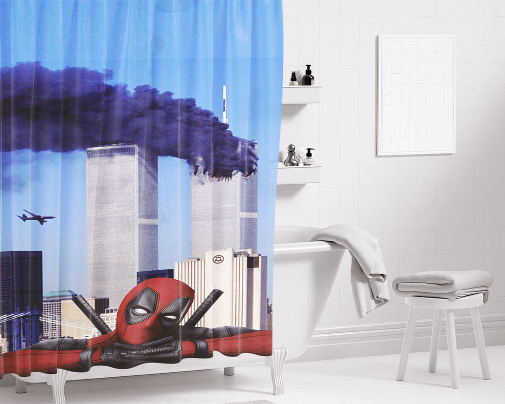 World Trade Center Attack Bathroom Shower Curtain Fabric Waterproof | 66 X 72 Inch