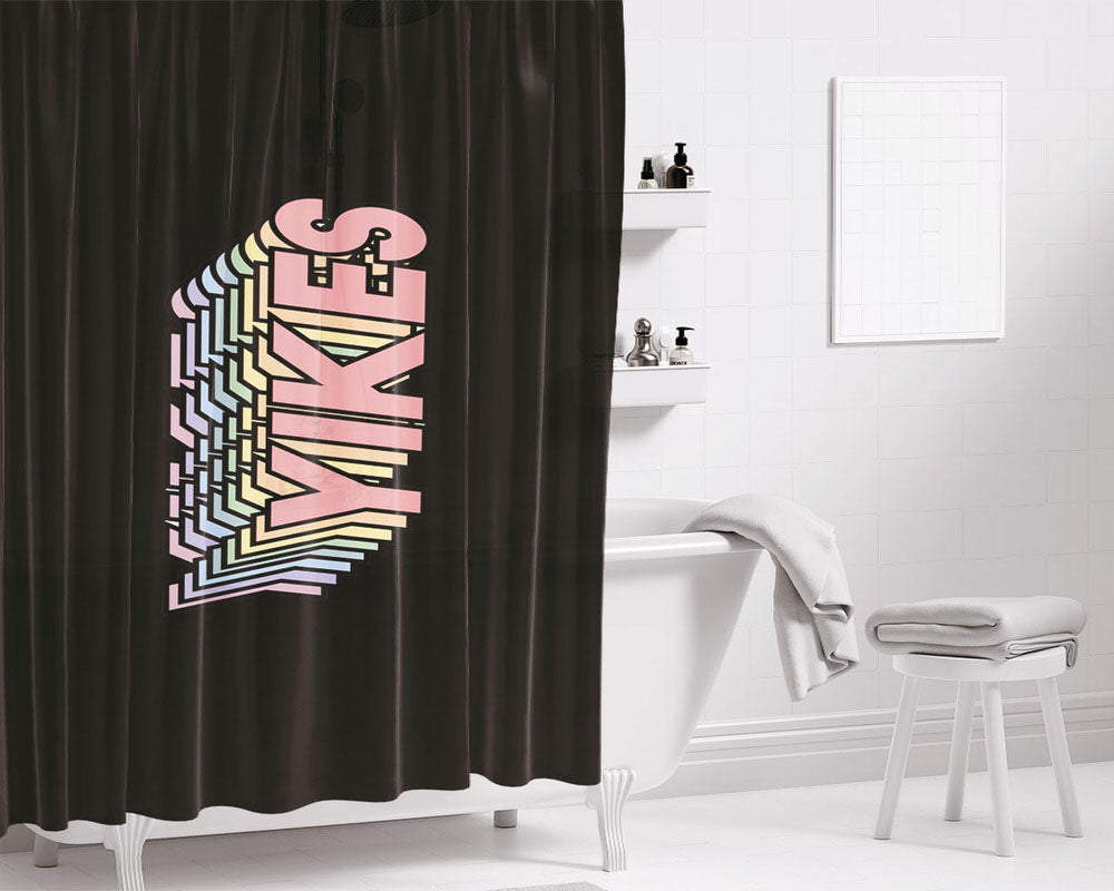 Yikes Bathroom Shower Curtain Fabric Waterproof | 66 X 72 Inch